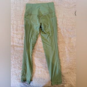 Athleta Olive High-Rise Leggings Salutation tight XS stash pocket 7/8 XS